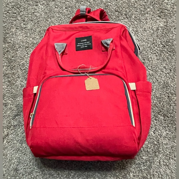 Land Diaper Bag Designed for Baby Simple Practical Red Baby Bag Pockets backpack - Picture 1 of 10